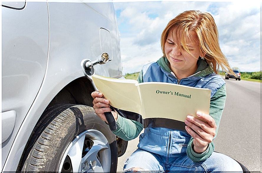 Instruction manual of a car.