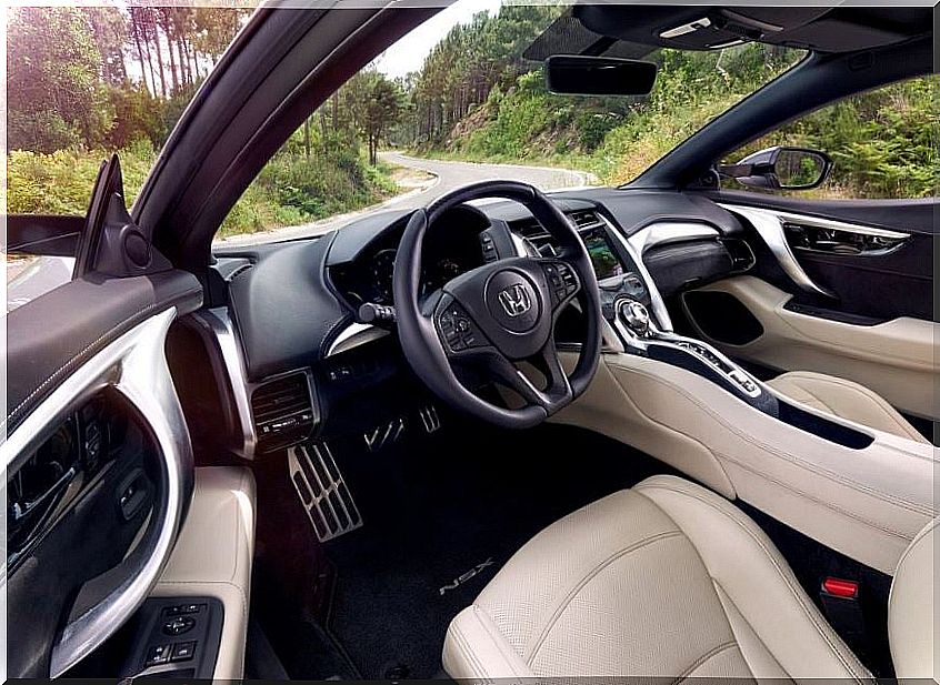 Interior of the Honda NSX.