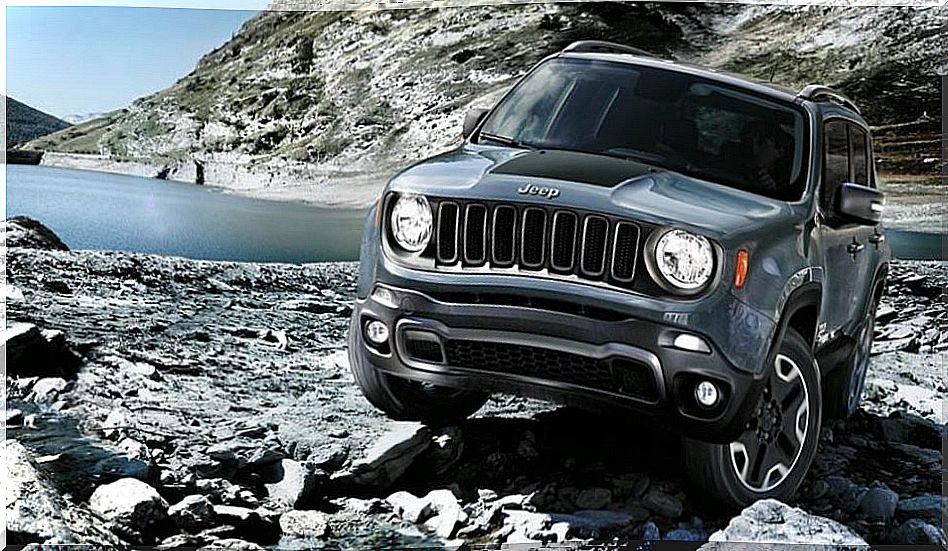 Front image of Jeep Renegade headlights