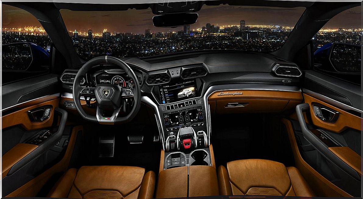 Interior of the Lamborghini Urus.