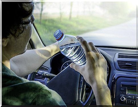 Drinking water while driving