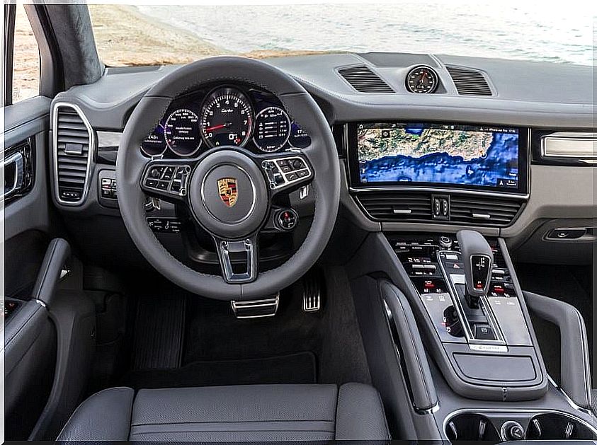 Interior of the Porsche Cayenne Turbo.