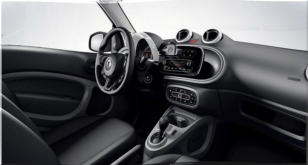 Interior of the Smart EQ Fortwo.