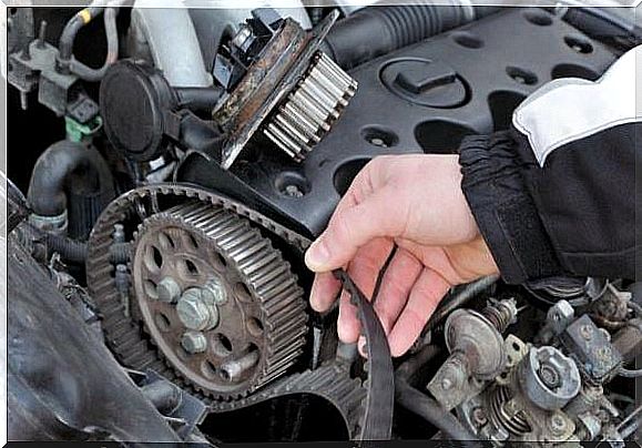 Timing belt of a car.