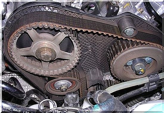 Timing chain of a car.